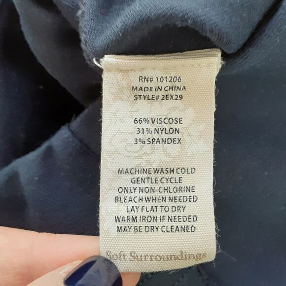 Soft Surroundings Perfect Ponte Knit Straight Leg Pants Navy Blue S Pull On - Picture 6 of 12